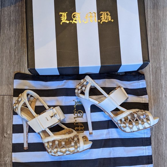 NIB (W6.5) - L.A.M.B Flavia Crochet Sandal - Picture 5 of 9